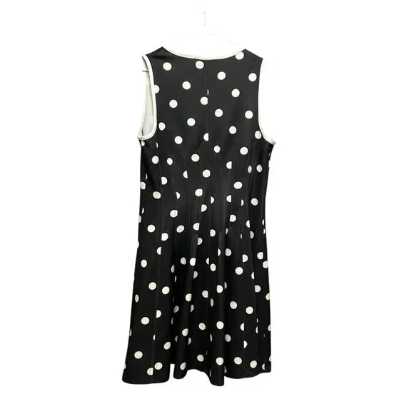 Betsey Johnson Polka Dot Fit & Flare Dress | Front Zip Sleeveless | Size 6 - Picture 5 of 5
